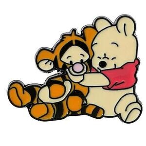 Winnie the Pooh bear and tigger hugging Enamel Trading fantasy Pin Disney